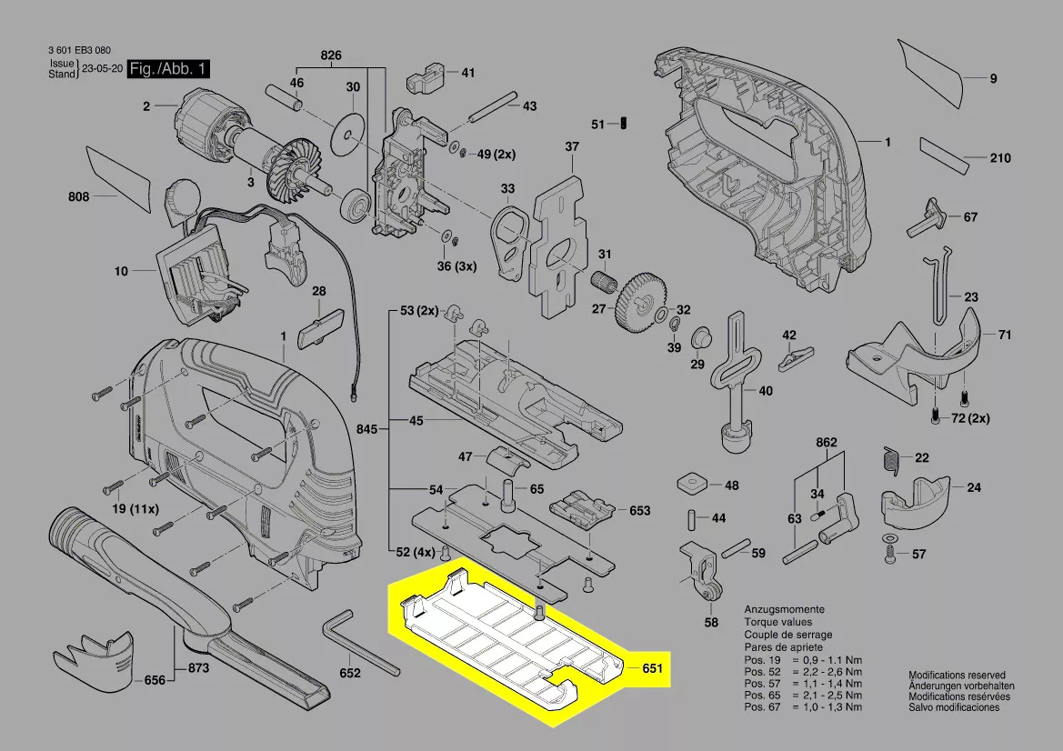 Patin embase GST 150 BCE / GST 150 CE Bosch